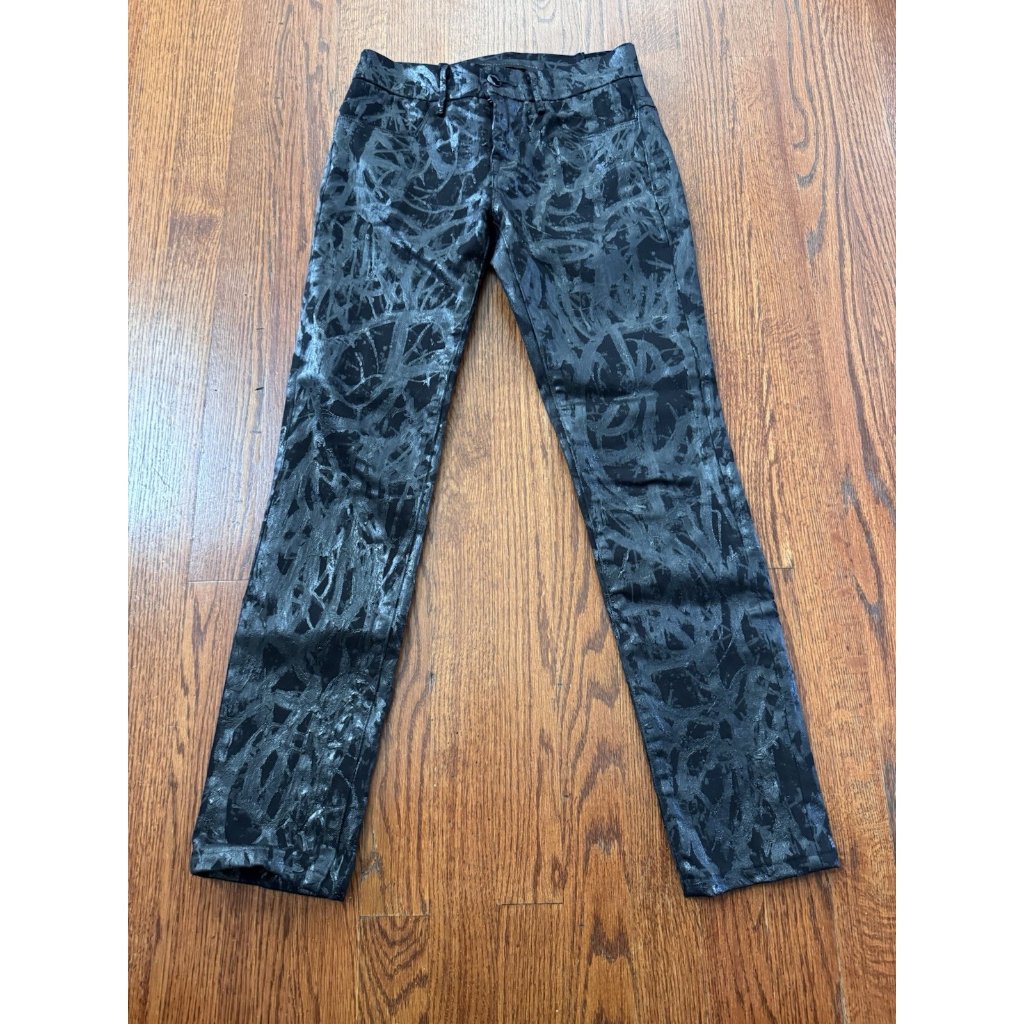 Proenza Schouler X J Brand Sz 25 Handpainted Black Jeans Pants Msrp 550